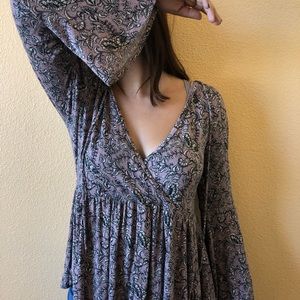 Bohemian lavender bell sleeve shirt
